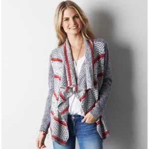 American Eagle Blanket Knit Cardigan Open Front Southwestern Medium